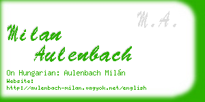 milan aulenbach business card
